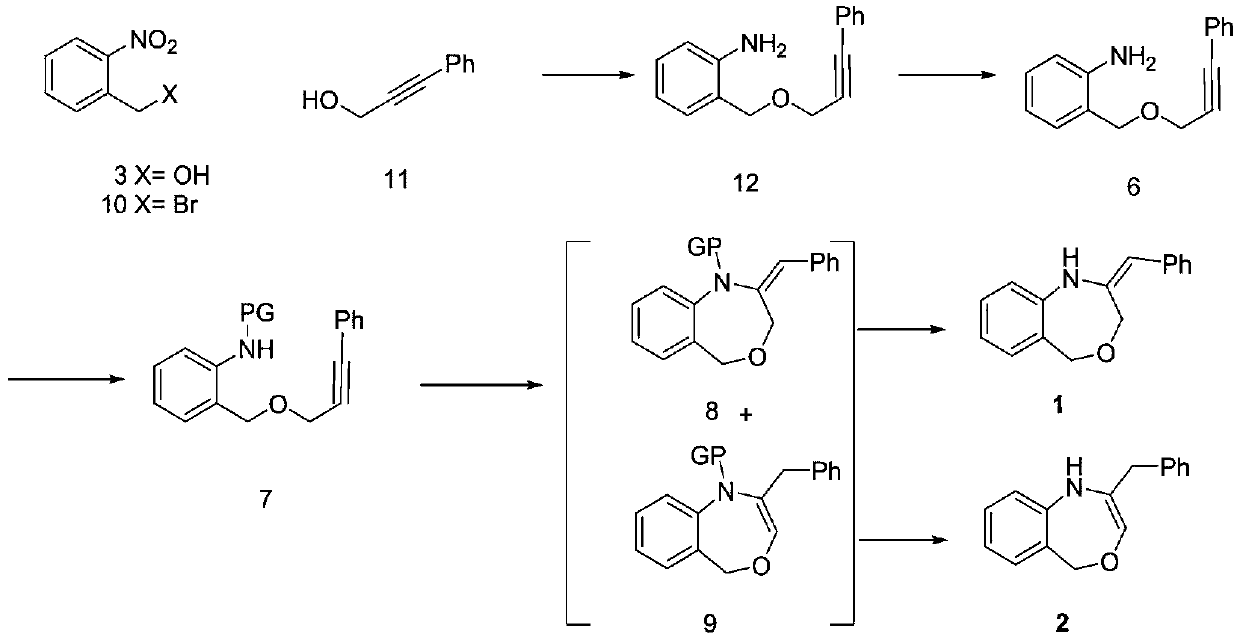 Method for multi-step synthesis of 2-benzyl-1,5-dihydrobenzo[e][1,4]oxazepines
