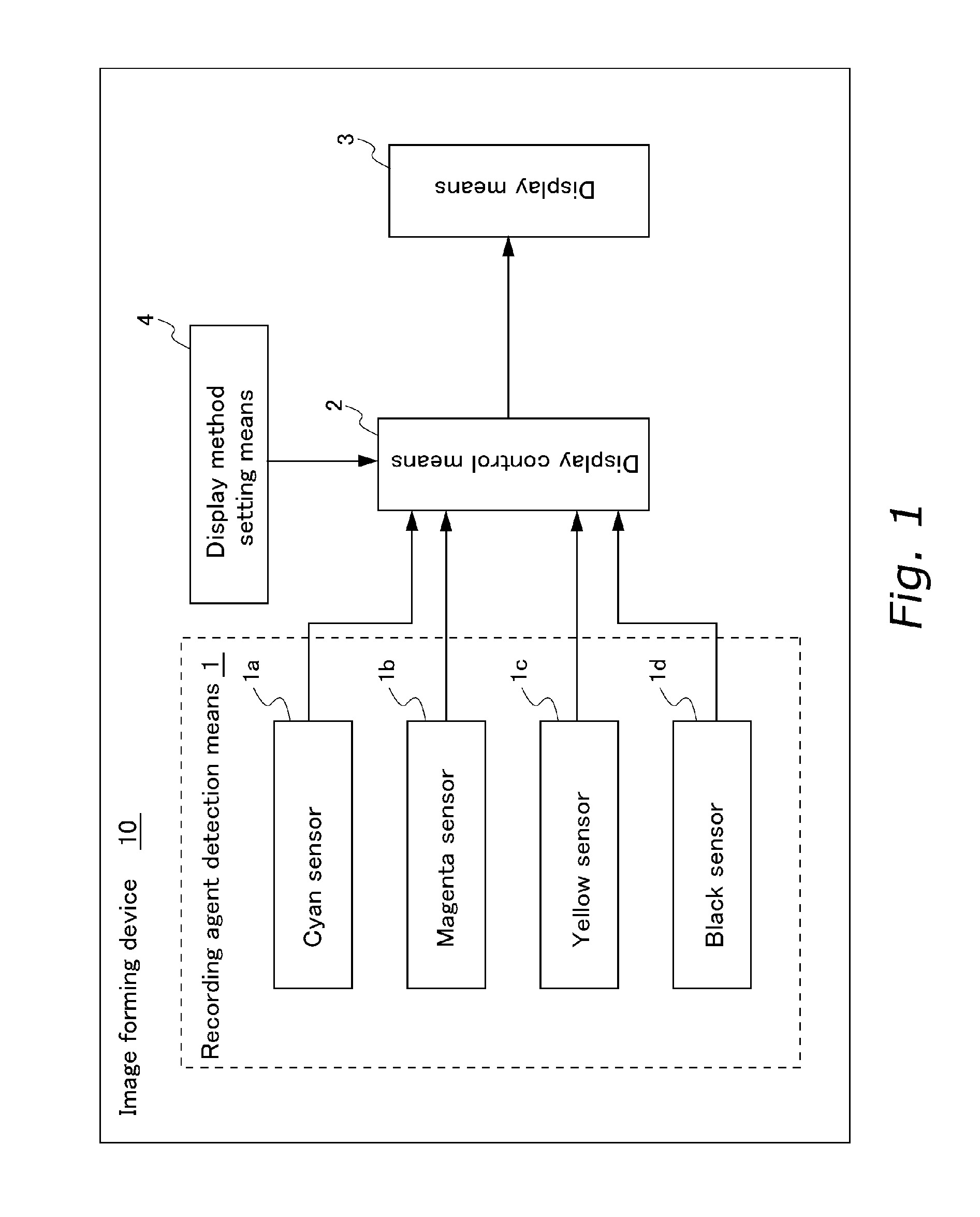 Image forming device and storage medium which stores an insufficient recording agent alert program of the image forming device