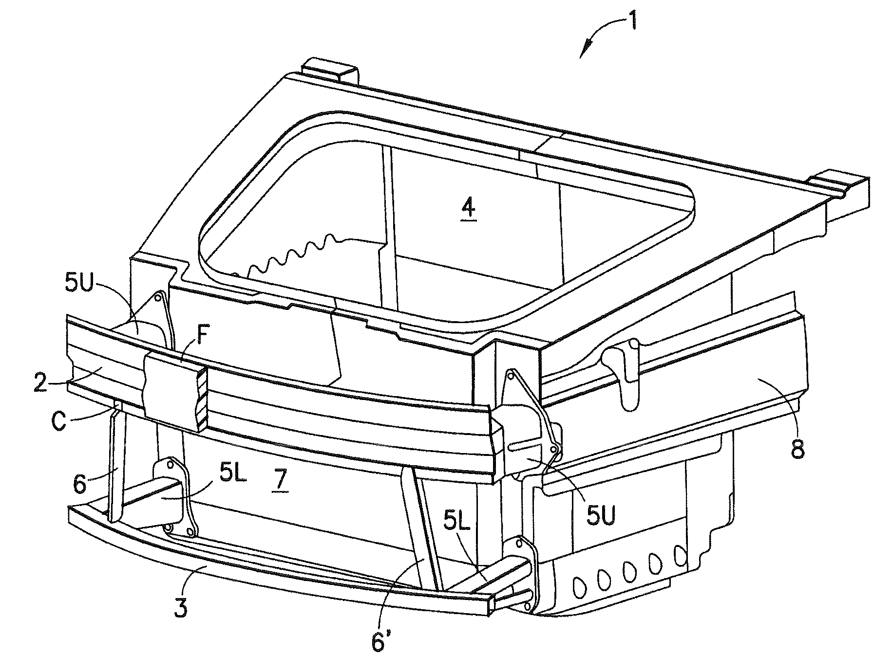 Front structure of a motor vehicle