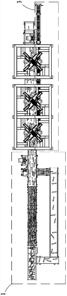 Columnar material arranging and stacking pipeline system