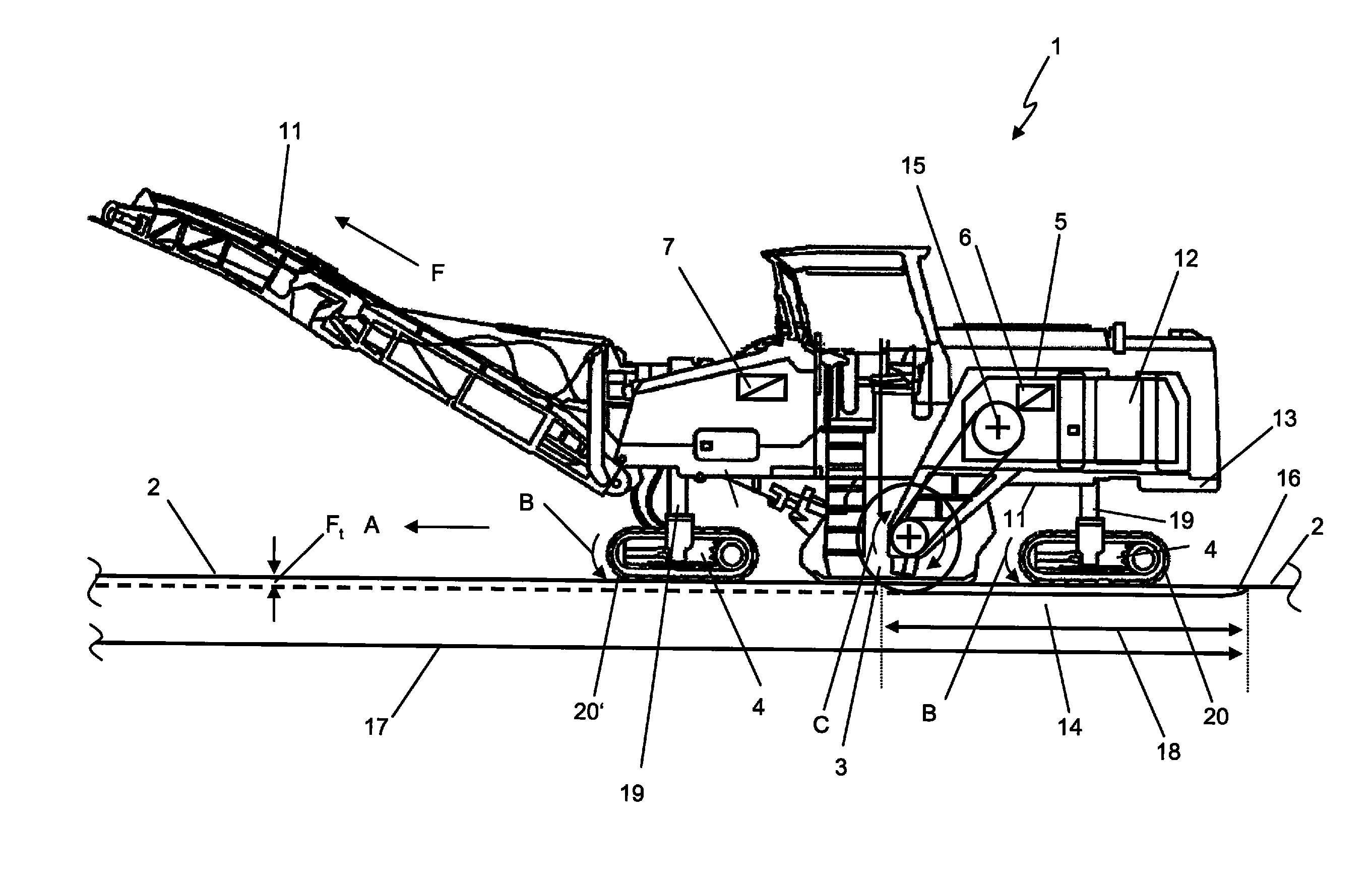 Self-Propelled Ground Milling Machine For Processing Ground Surfaces Having A Milling Device