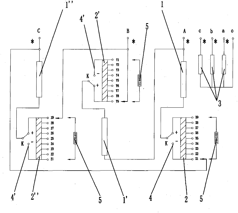 All-insulated on-load voltage-regulating transformer angularly connected on 220-kilovolt high voltage side