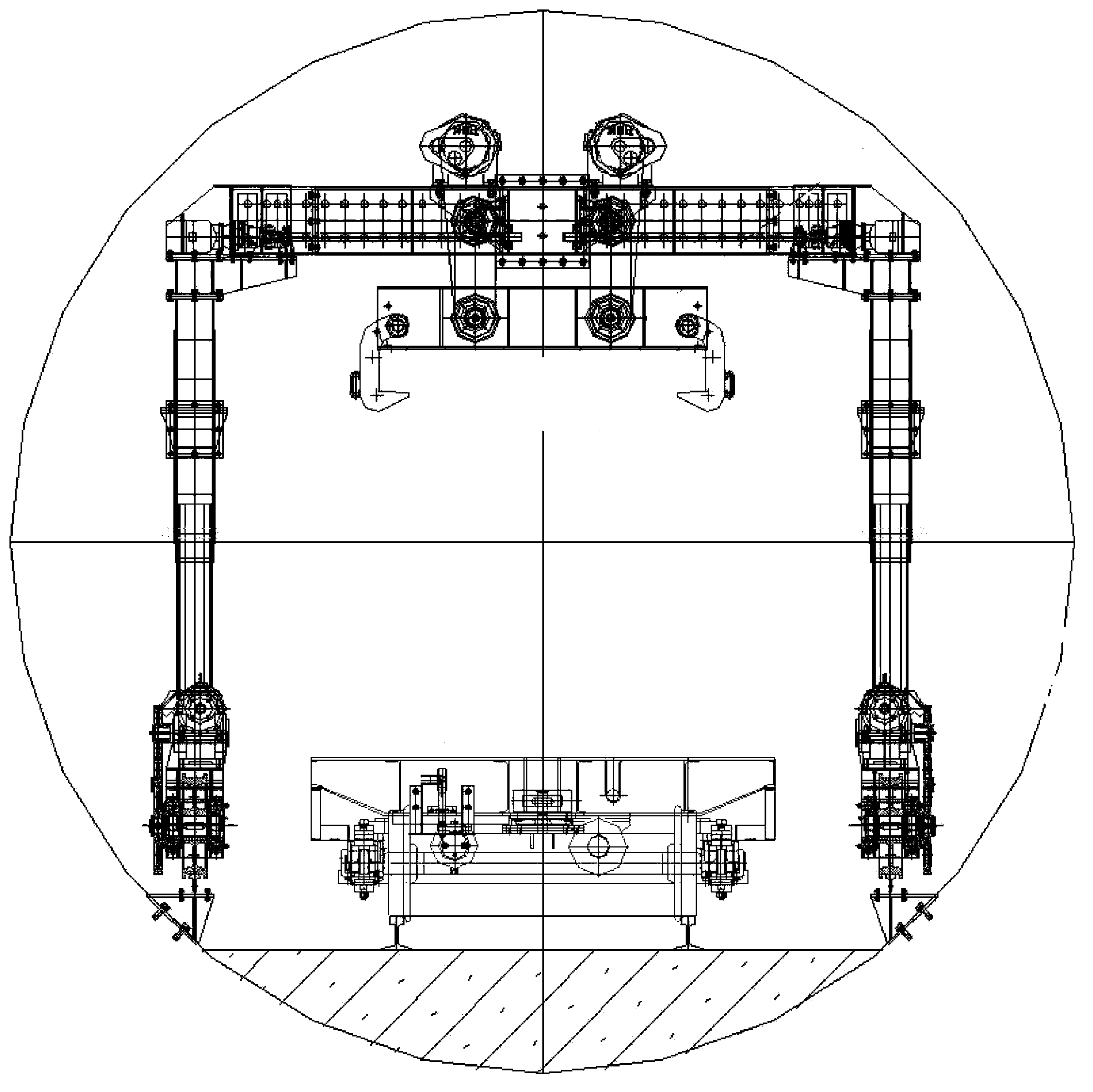 Host machine of track-laying machine improved based on replacement structure, and assembly method thereof