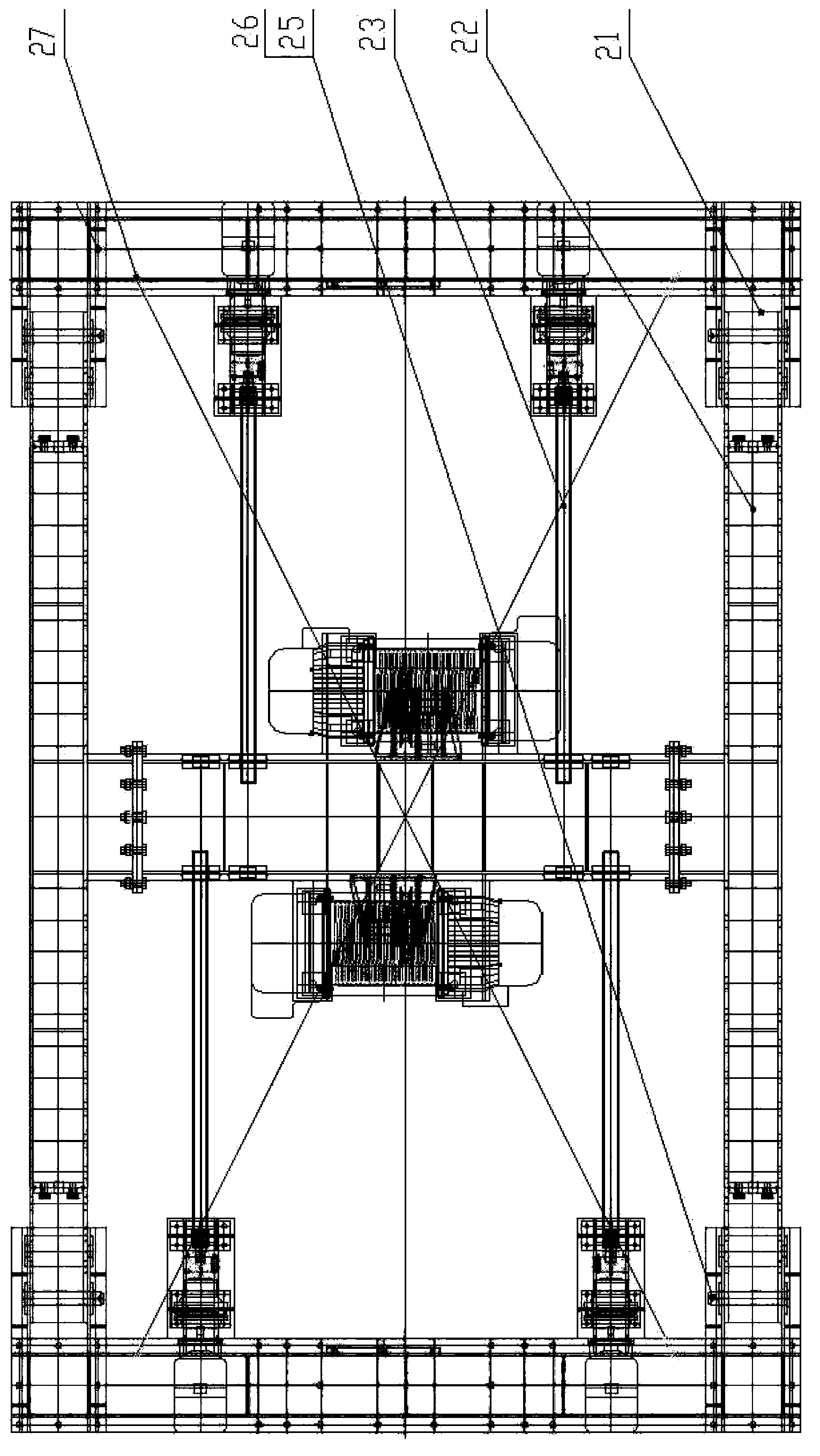 Host machine of track-laying machine improved based on replacement structure, and assembly method thereof