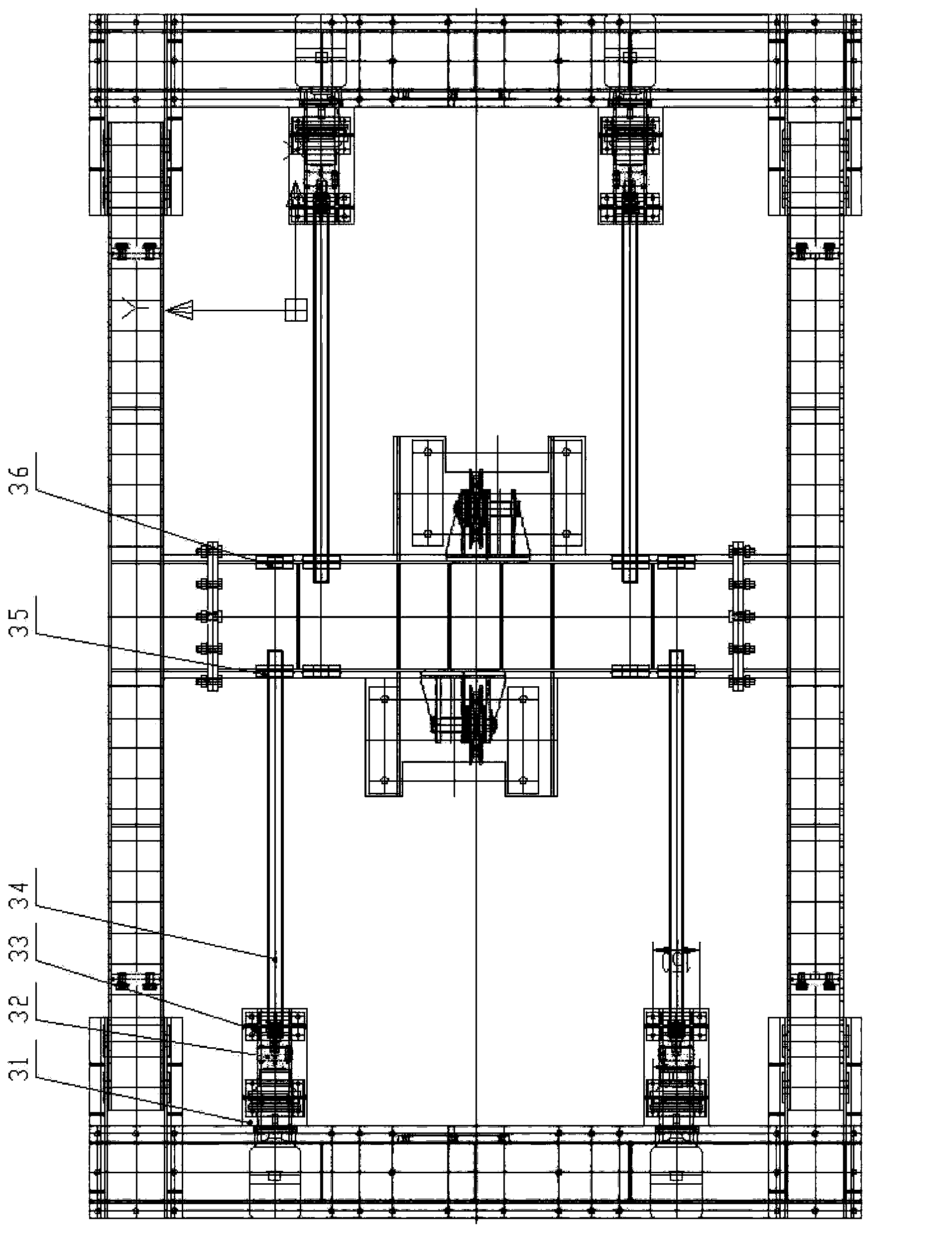 Host machine of track-laying machine improved based on replacement structure, and assembly method thereof