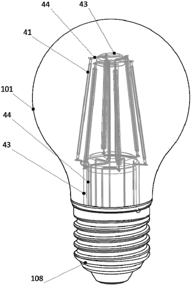Establishing method of LED filament lamp and LED filament lamp