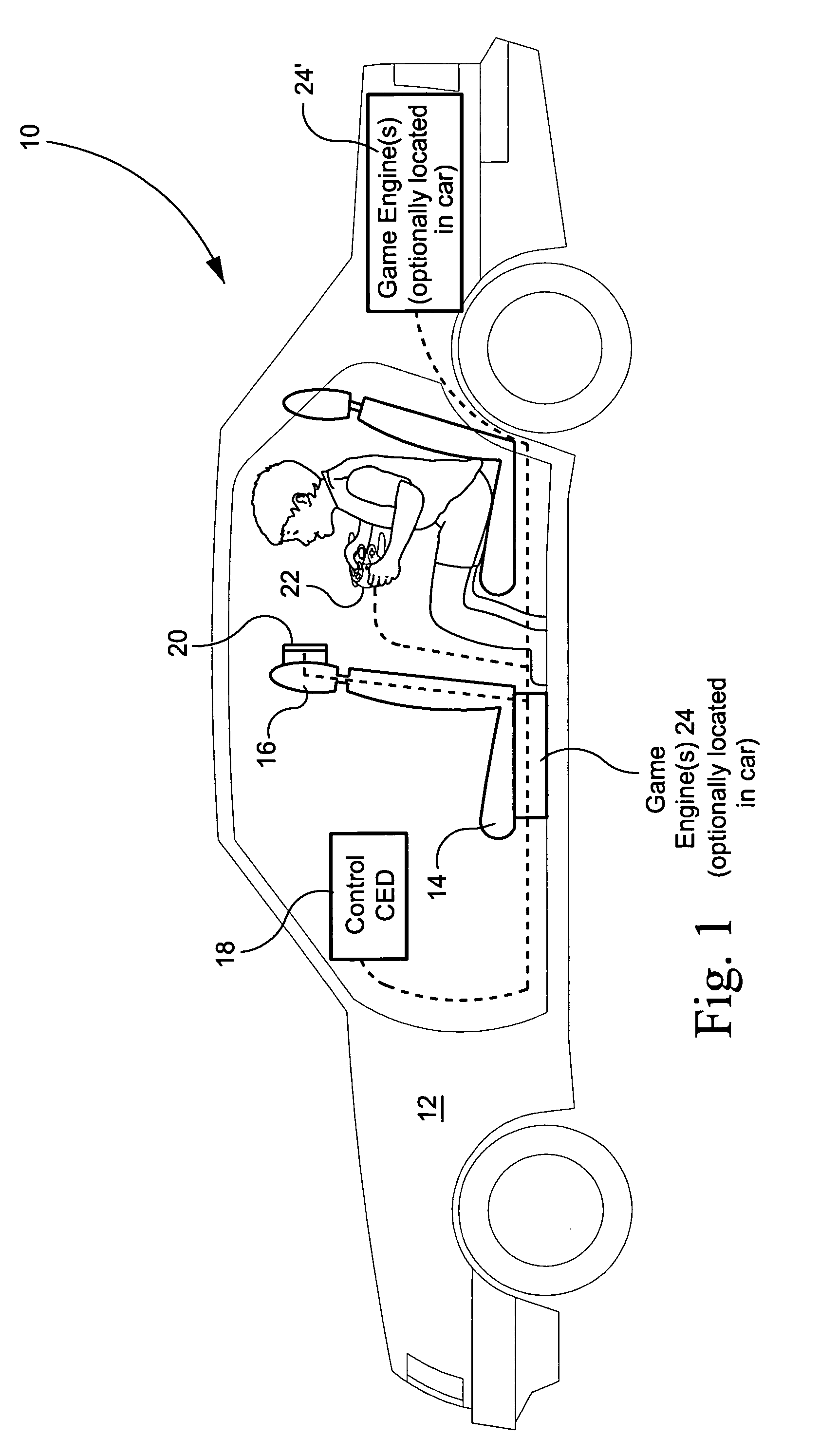 Car-based entertainment system with video gaming