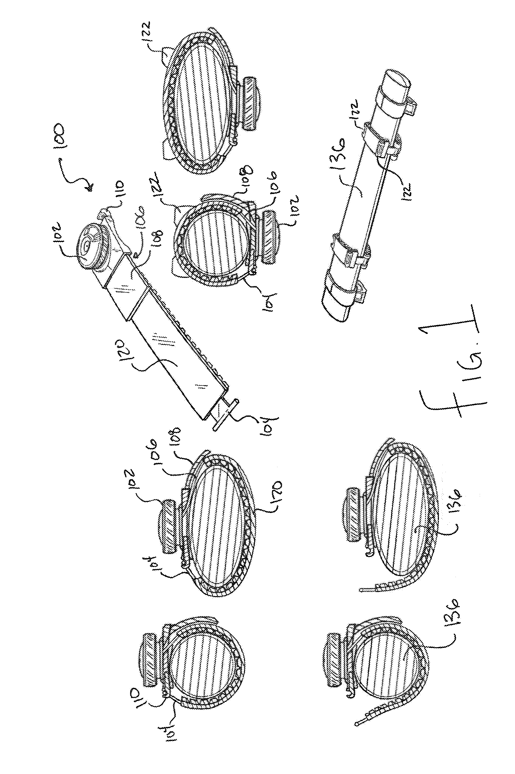 Closure devices for coupling components to racks and methods therefor