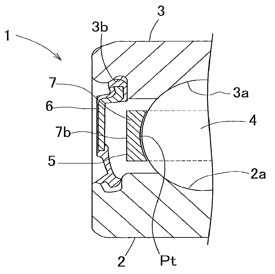 Rolling bearing and crown-shaped retainer