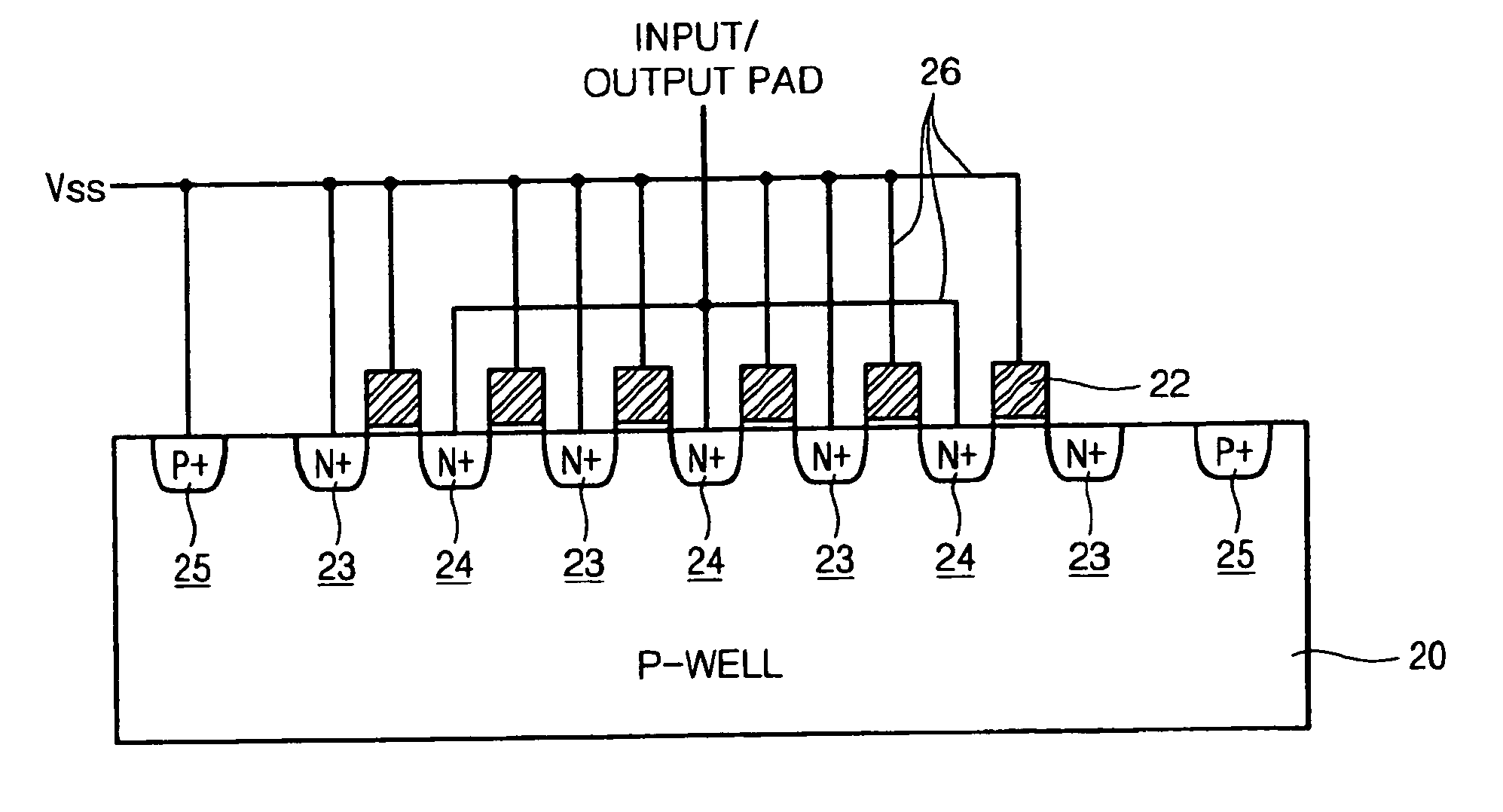 Electrostatic protection device for semiconductor circuit