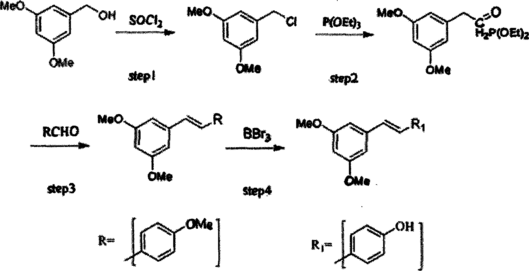 Method for synthesizing trans-resveratrol