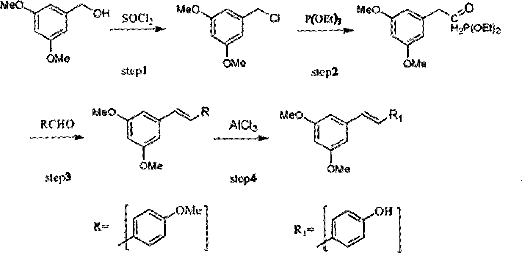 Method for synthesizing trans-resveratrol