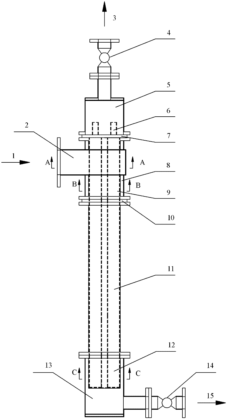 Combined cylindrical oil-water cyclone separating device