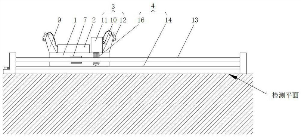 Automatic crawling device for magnetic powder detection by cross magnet yoke method