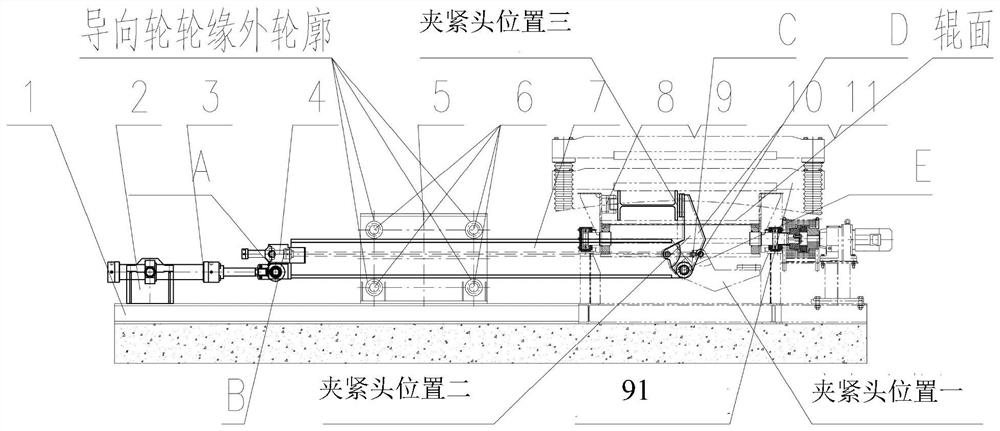 An automatic side clamping device for sawing steel sheet piles