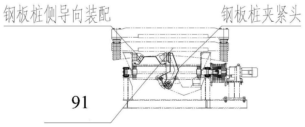 An automatic side clamping device for sawing steel sheet piles