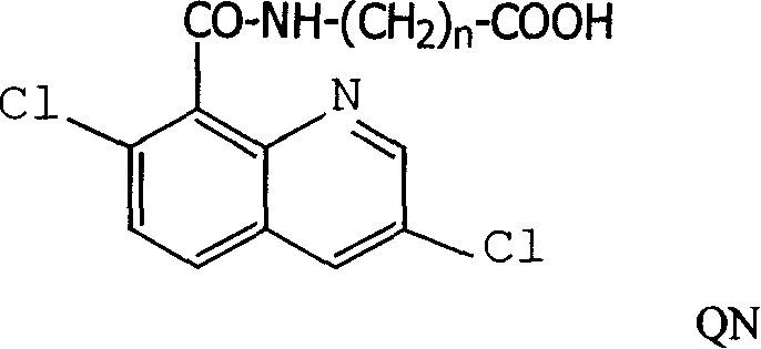 Production method and use for dichloro quinolinic acid artificial hapten, artificial antigen and specific antibody