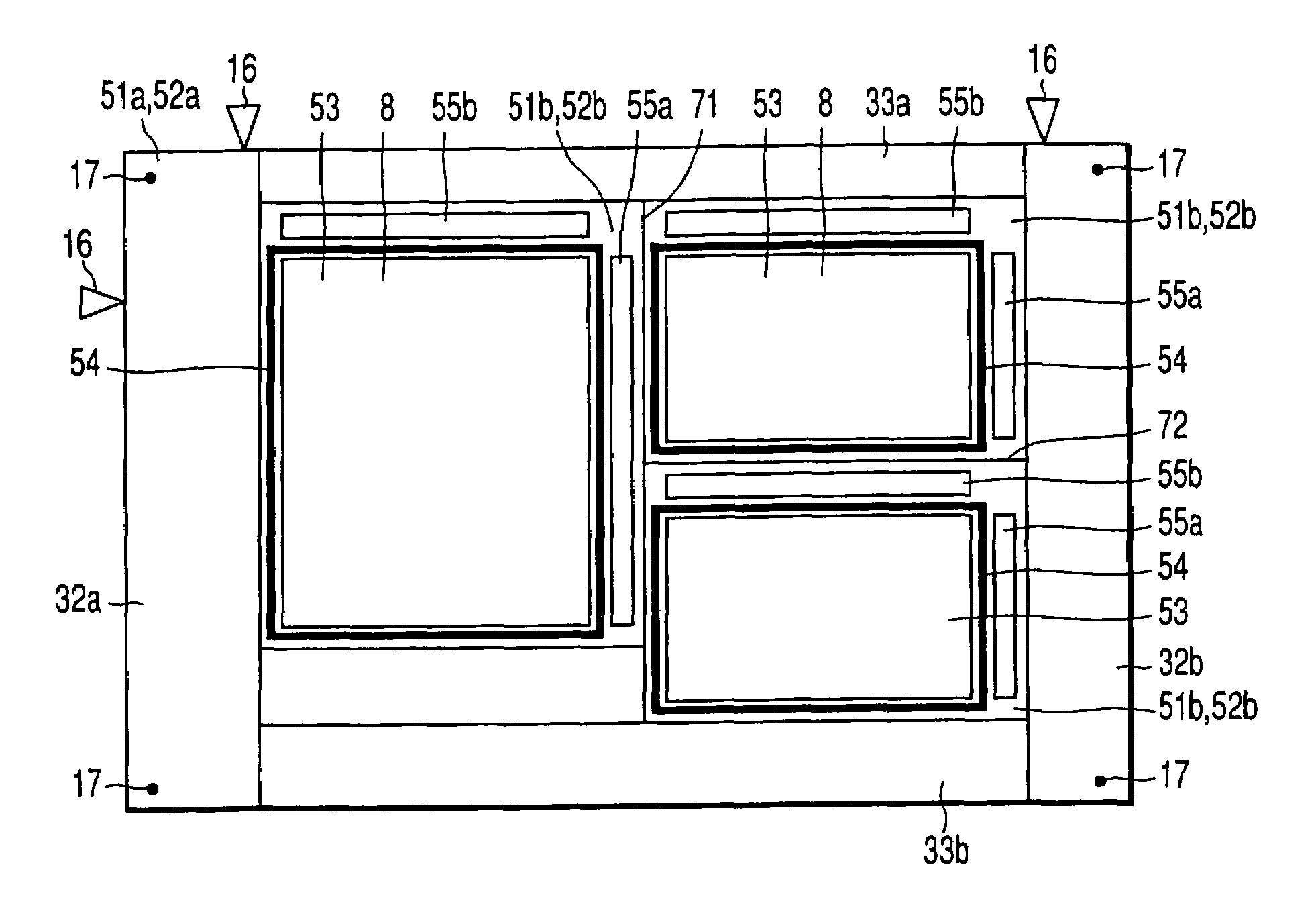 Method of manufacturing flat display panels of different sizes from a common base substrate