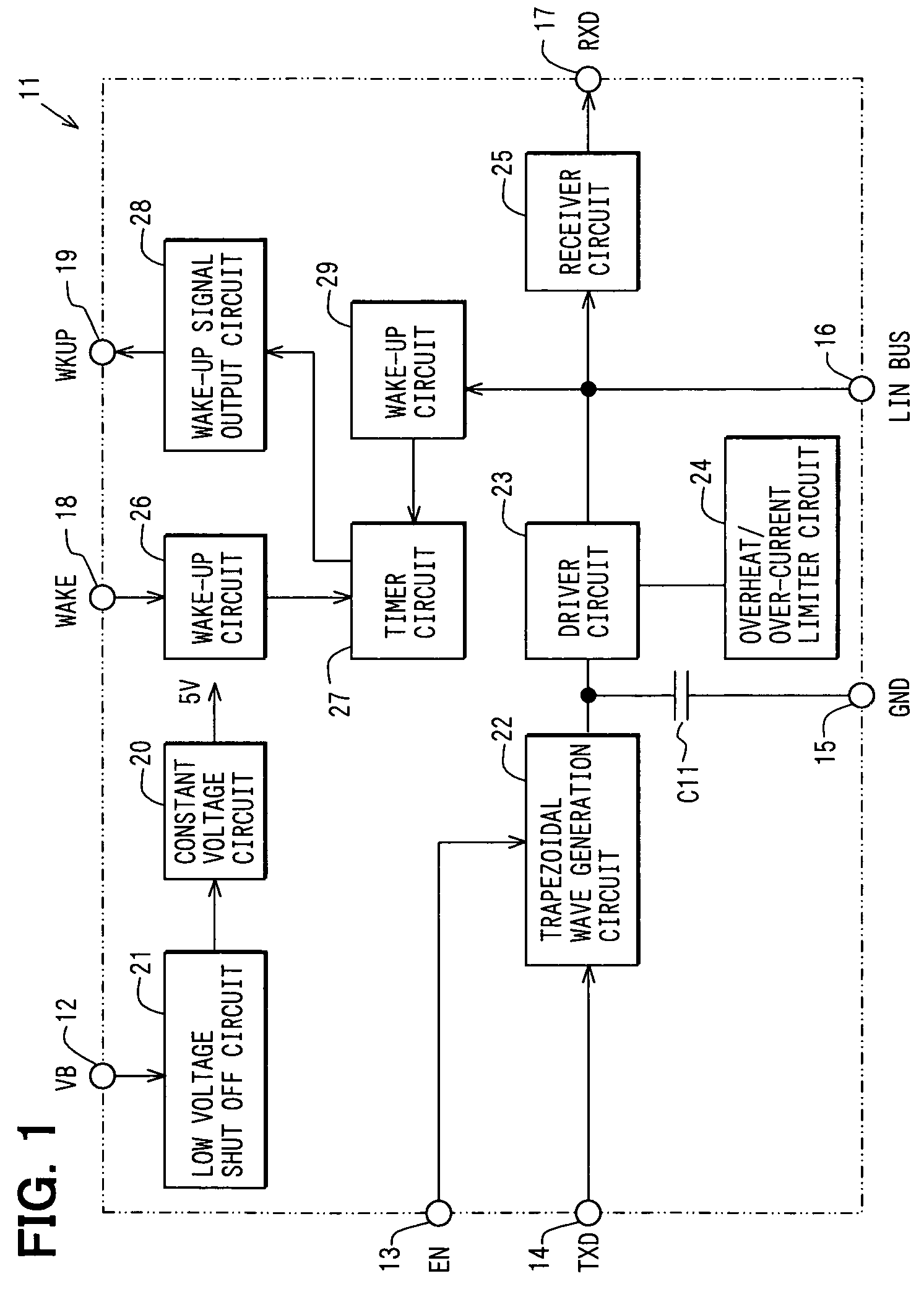 Integrated circuit for transceiver device with means for suppressing superimposed noise and for generating a more accurate output signal