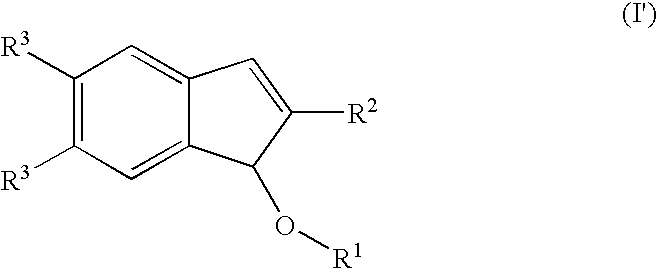 Process for producing indenol esters or ethers