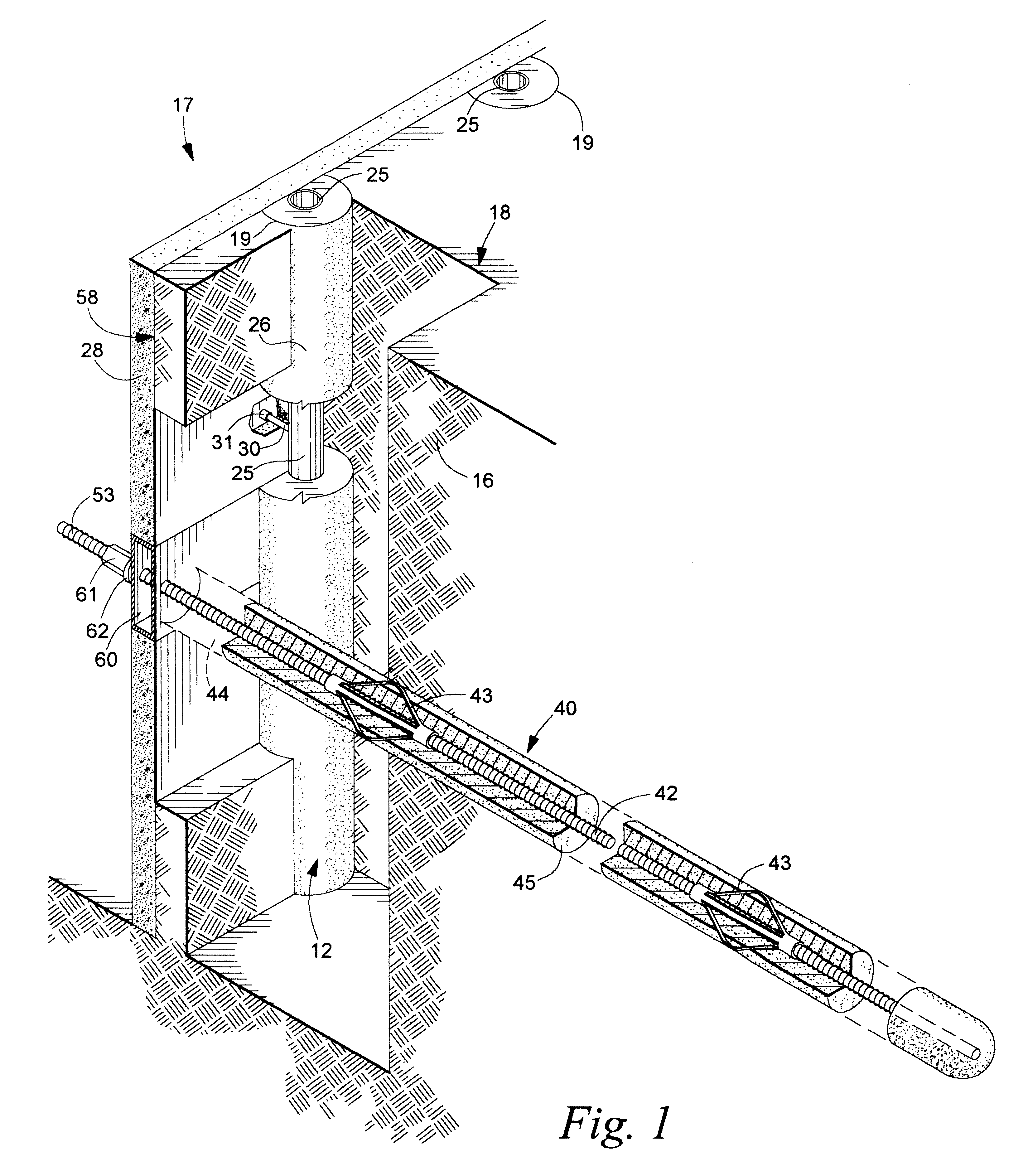 Method and apparatus for a shoring wall