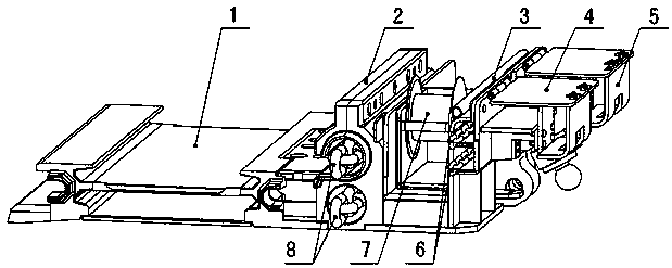 Middle groove for automatic towing cable chain traction coal mining machine and scraper conveyer