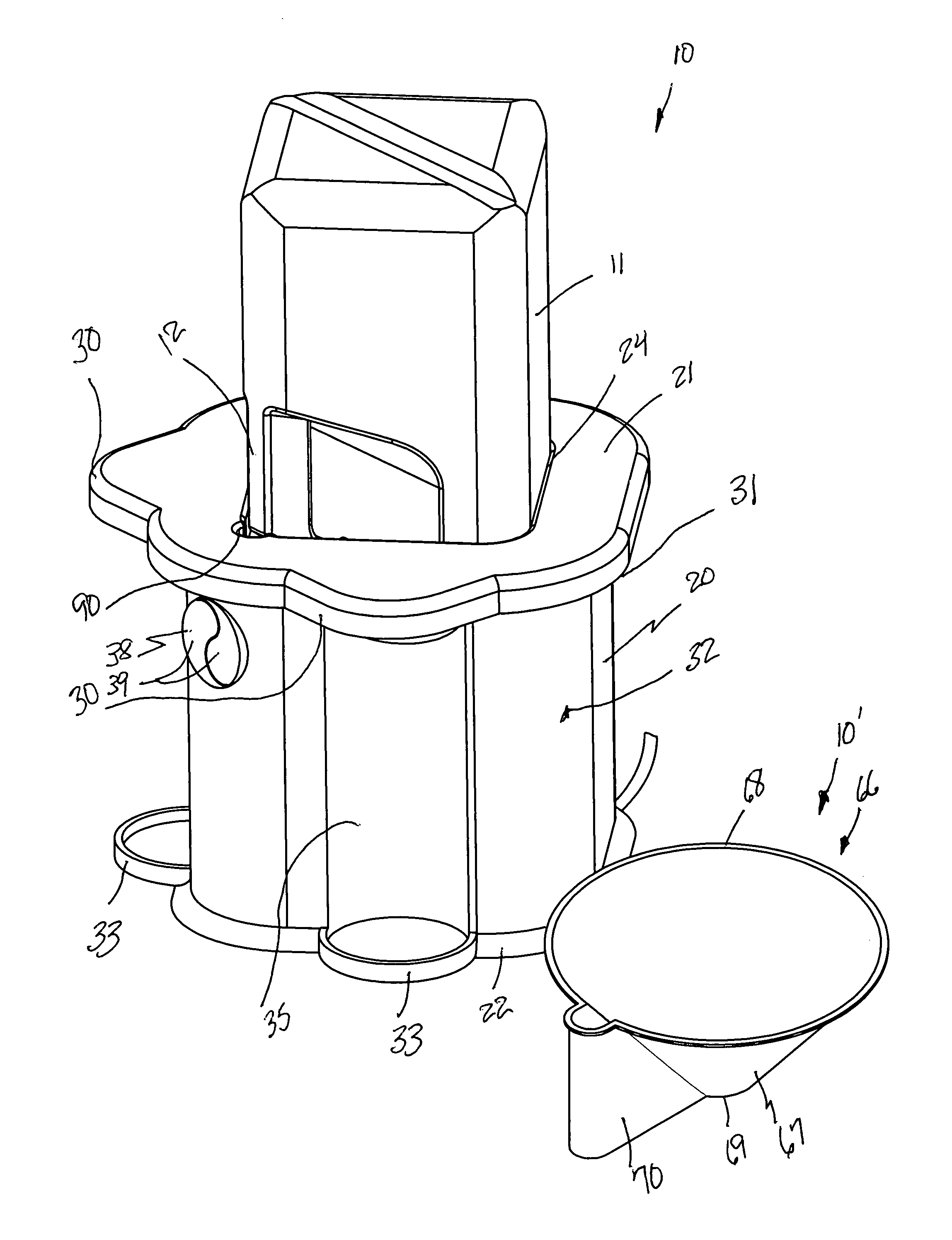 One-gallon hot and cold water dispenser and associated method