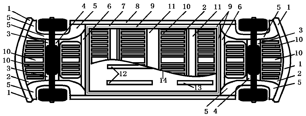 Load-bearing car body and car body covering part for light passenger car