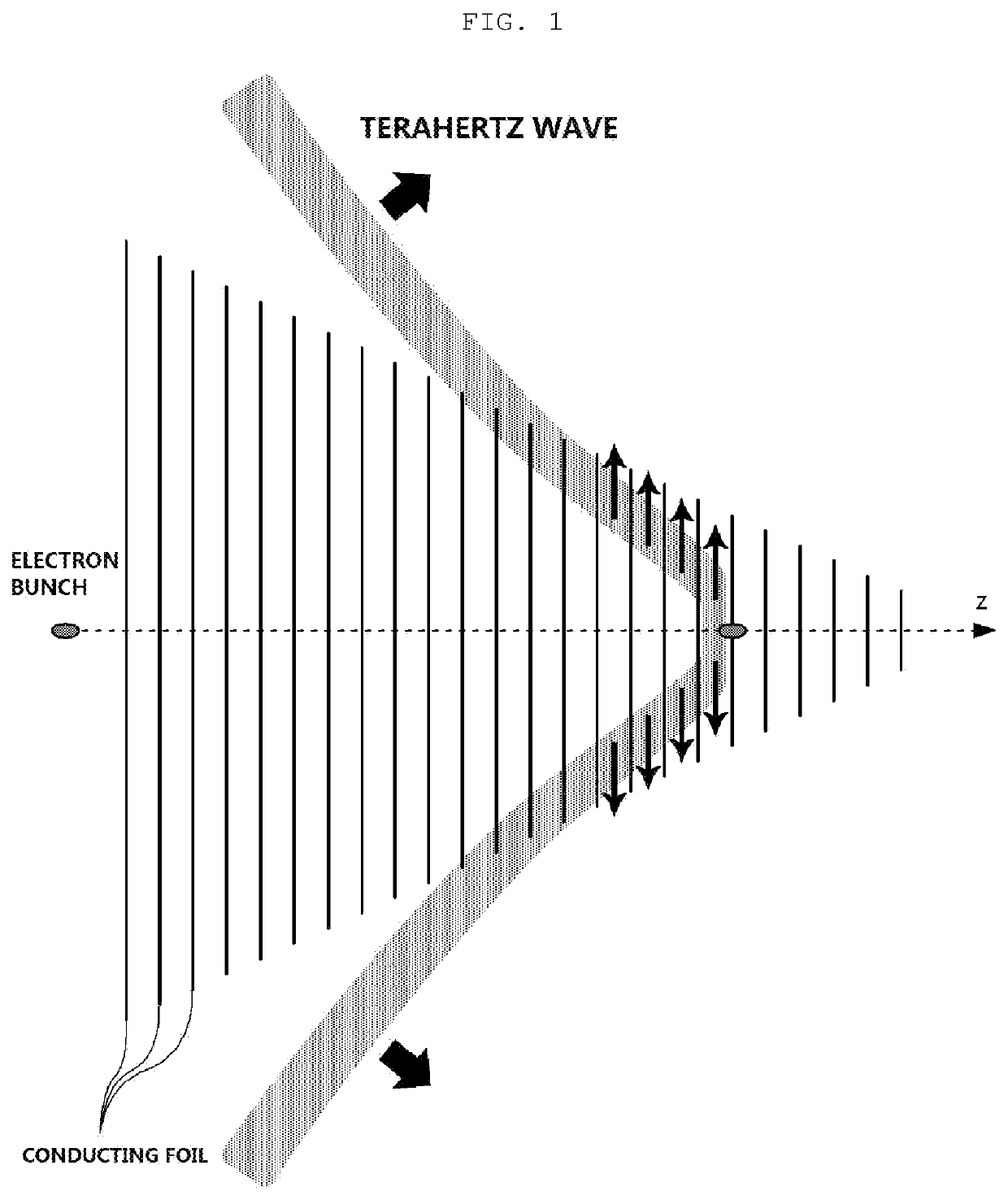 Device for generating linearly polarized ultra-short terahertz wave