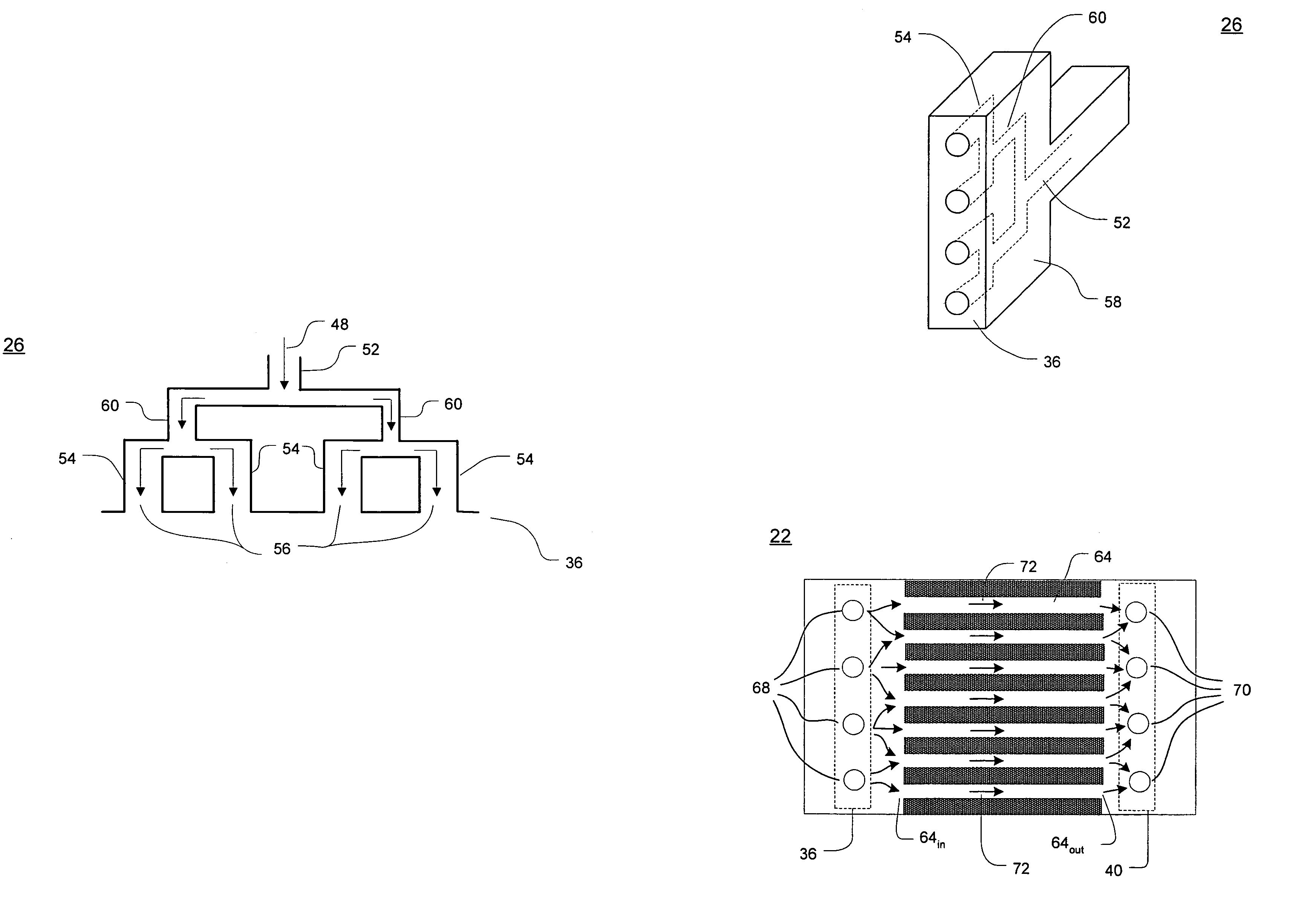 Method and apparatus for providing distributed fluid flows in a thermal management arrangement