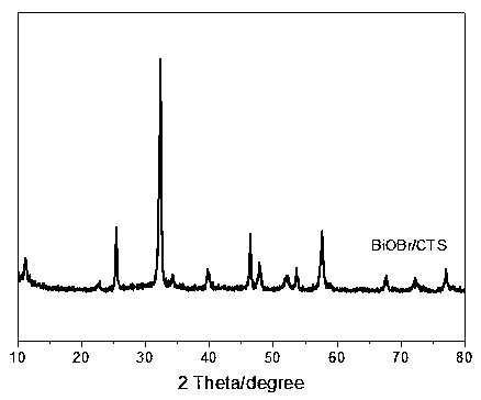 Chitosan hybrid bismuth oxybromide micro-nano multi-layer material and preparation and application thereof
