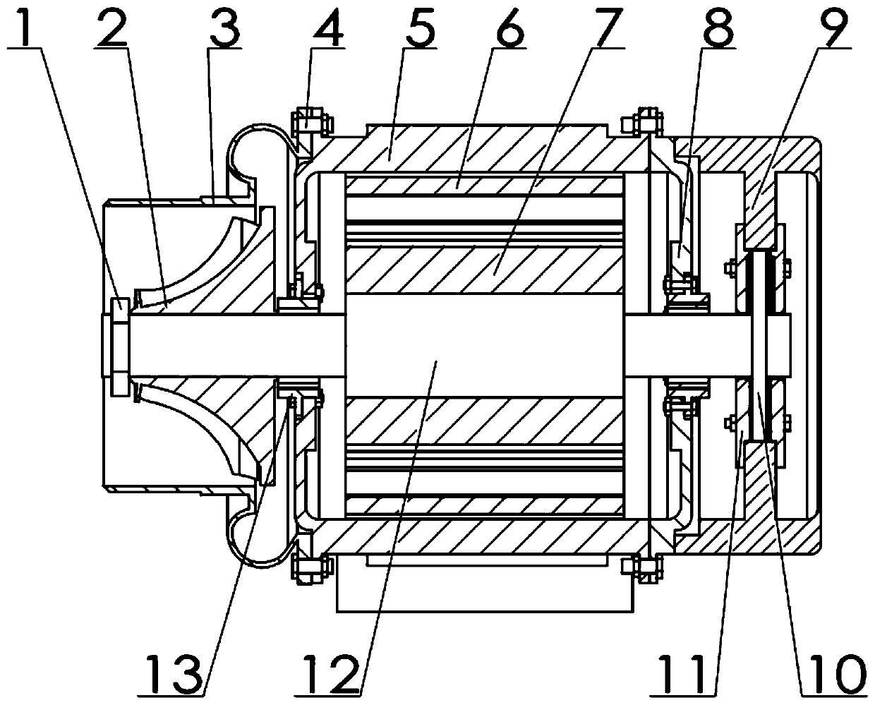 High-speed centrifugal compressor based on gas suspension