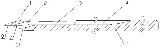 Z-direction zero-tension suture needle special for composite materials and using method thereof