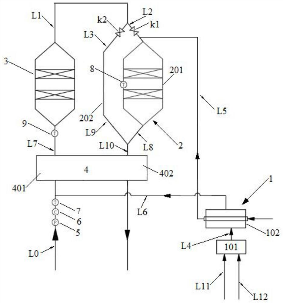 Heat exchange type flue gas denitration and decarburization treatment system and method thereof