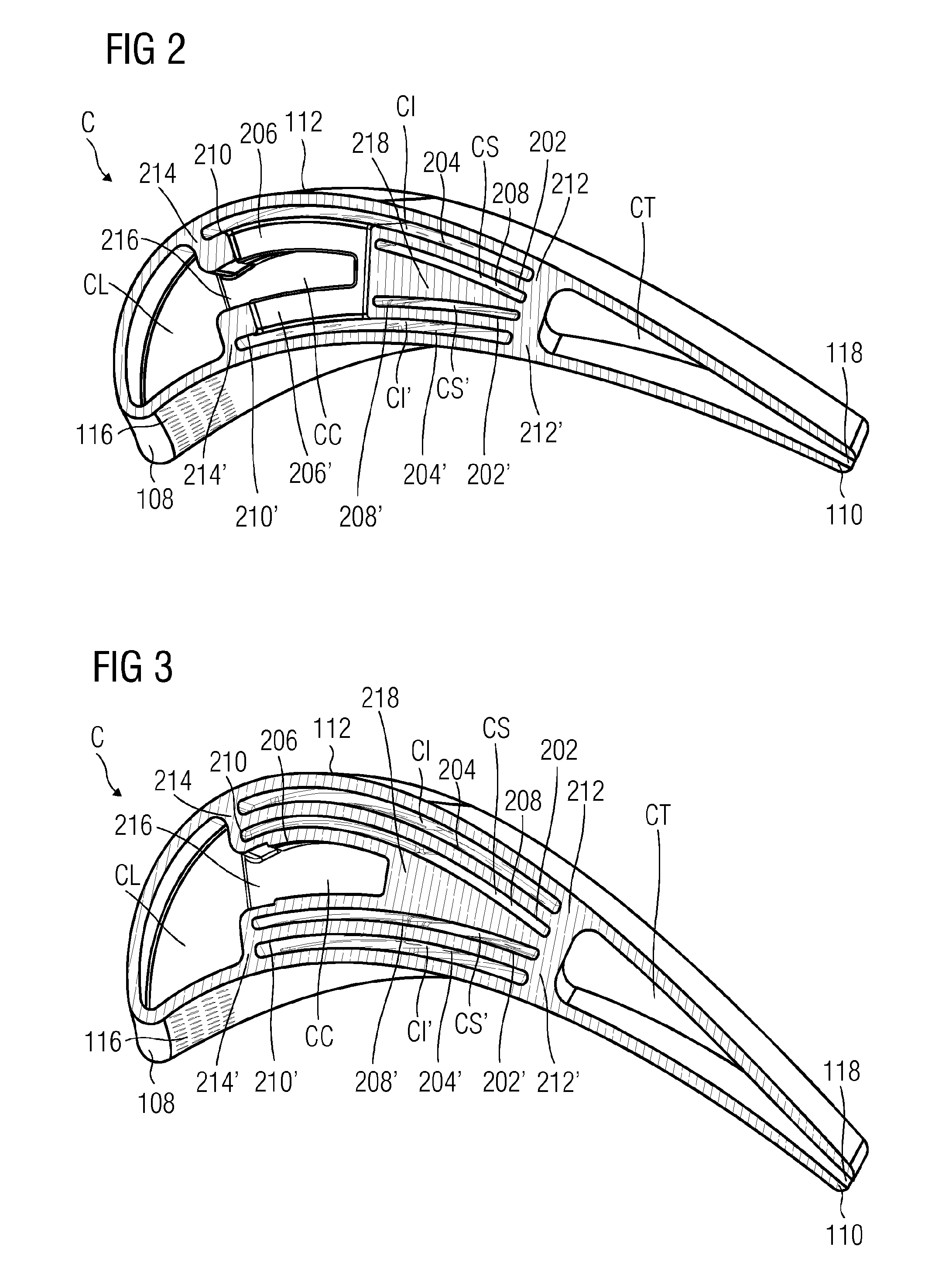 Turbine blade with cooling arrangement