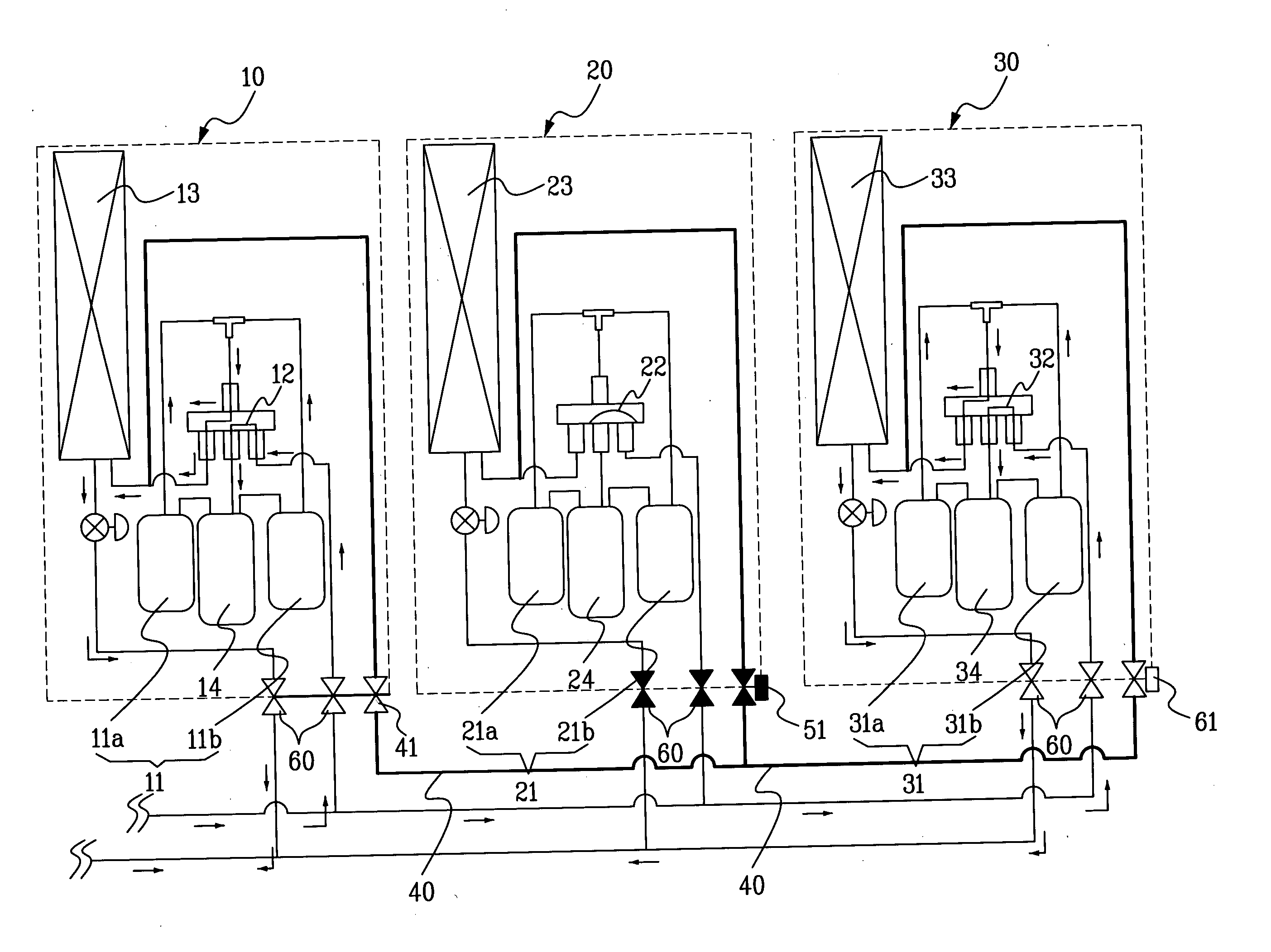 Multi-air condition system and method for controlling the same