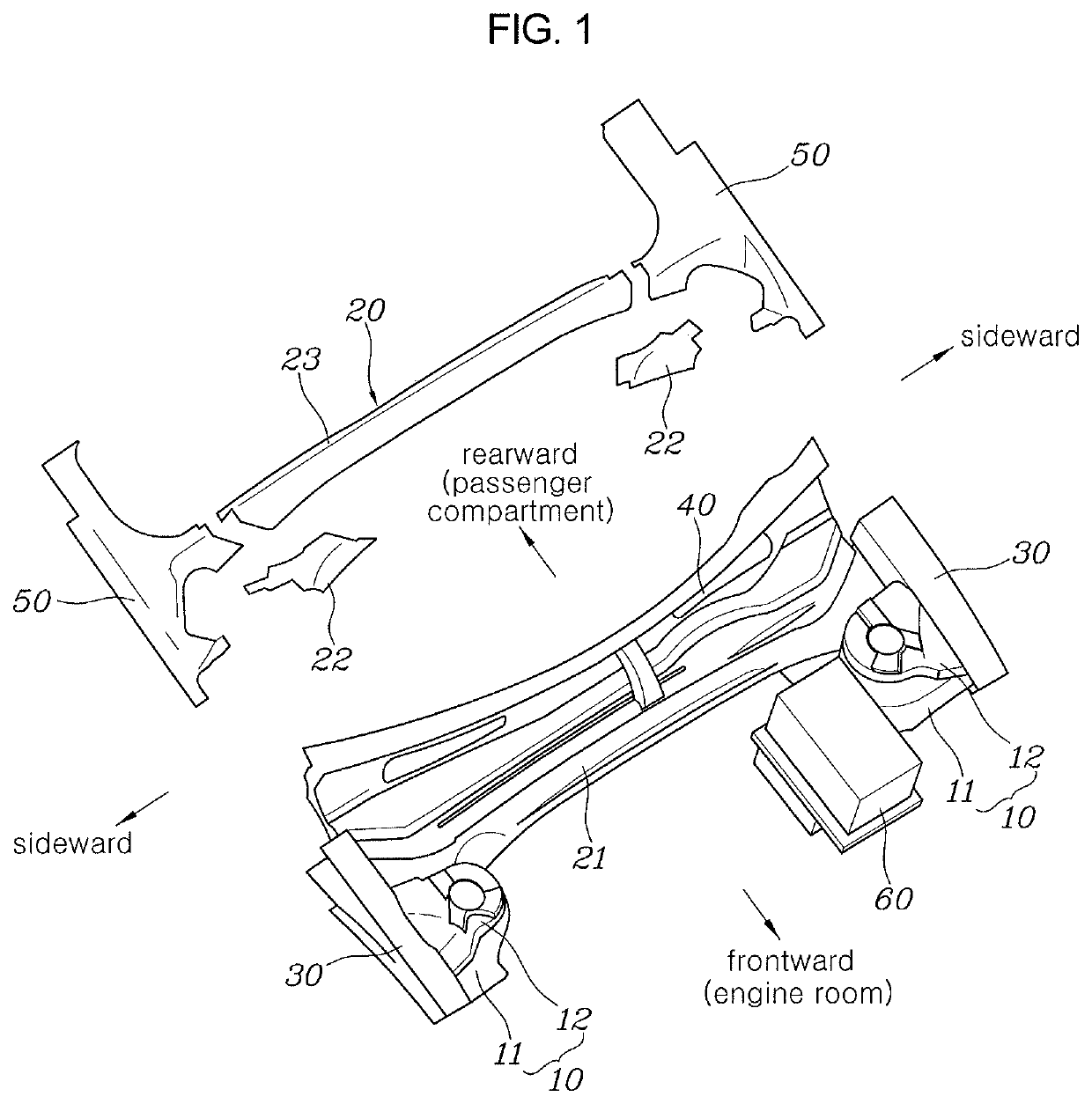 Front body structure of vehicle