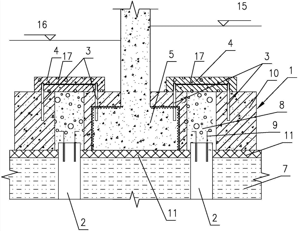 Deviation rectifying and strengthening structure for shallow-foundation building and construction method of deviation rectifying and strengthening structure