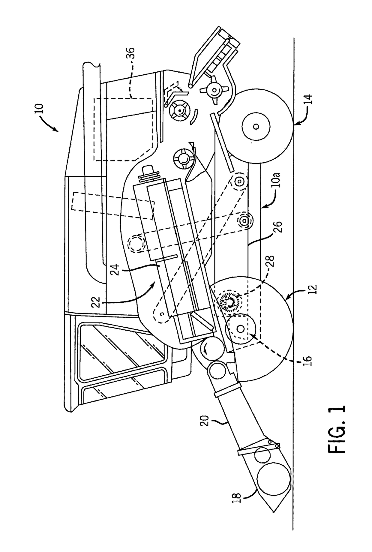 Integrated fan and axle arrangement for an agricultural vehicle