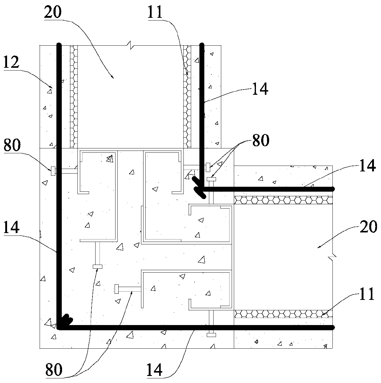 Modular fabricated composite wall, fabricated building structure system and construction method