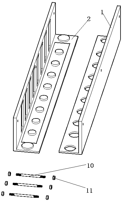 L-shaped open type permanent beam template