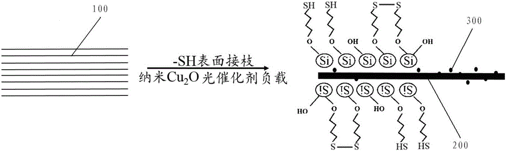 Preparation method of sulfydryl-grafted and photocatalyst-loaded high silica glass fiber for soil pollution remediation