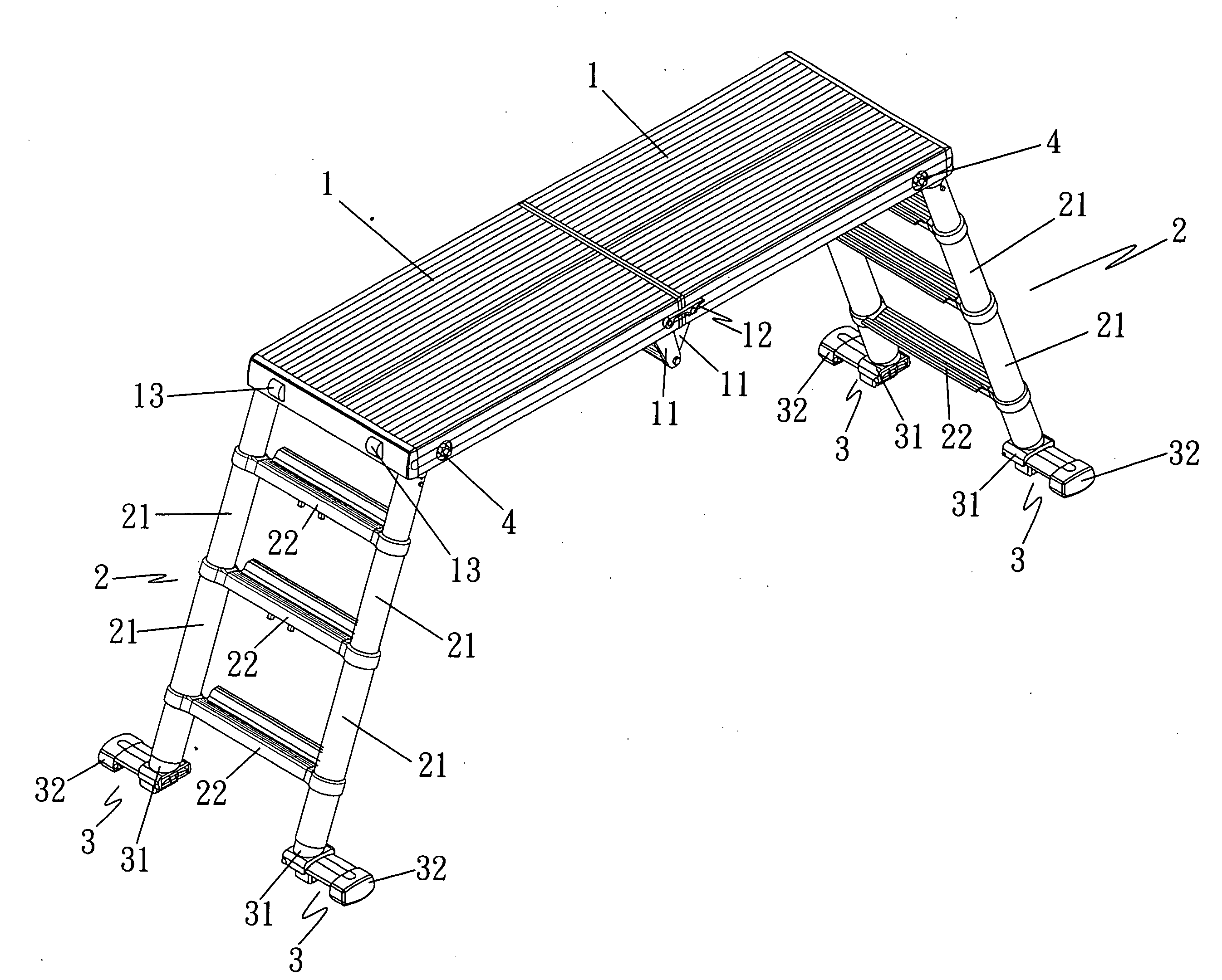 Collapsible platform ladder