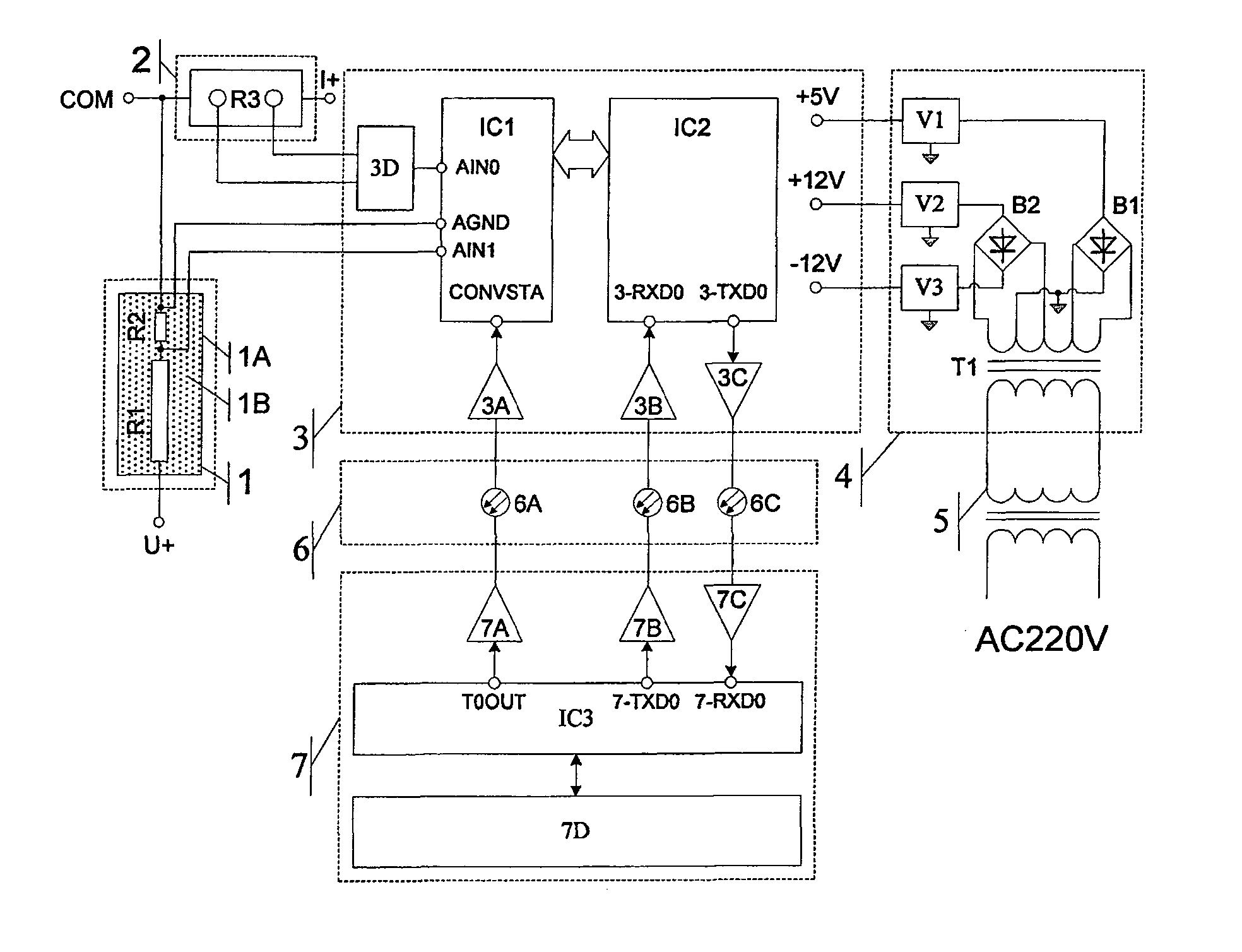 Wide band high voltage intelligent resistance type voltage current combined sensor