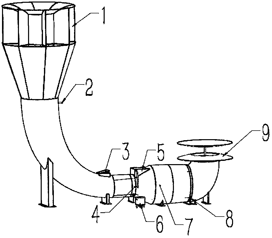 Water-filtering air purification device in outdoor air purification system with low energy consumption for purifying natural wind