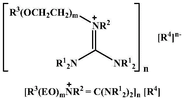Method for biphasic hydroformaylation of olefins based on phosphine-functionalized polyether alkyl guanidine salt ionic liquid