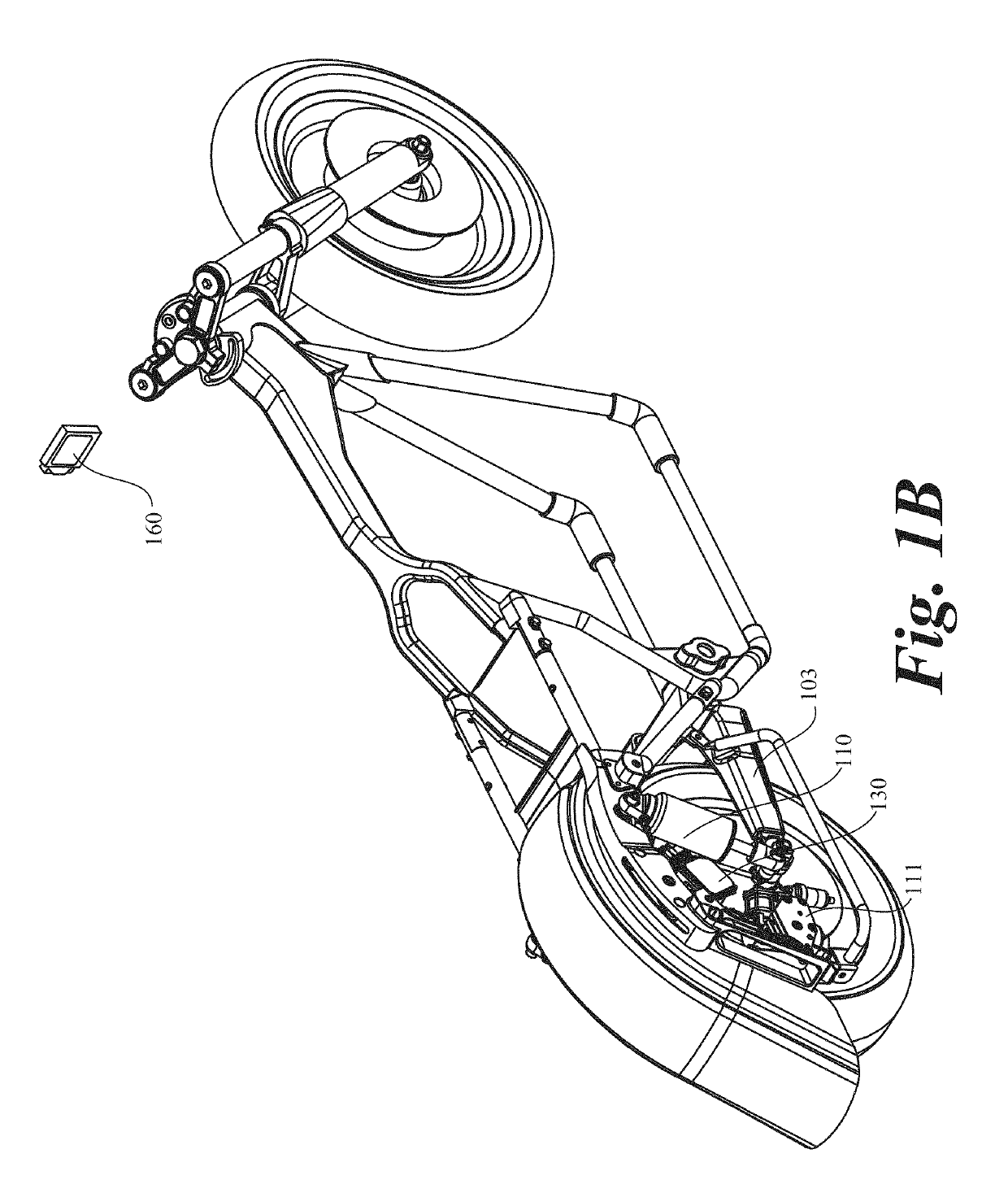 Motorcycle suspension system with integrated ride height sensor