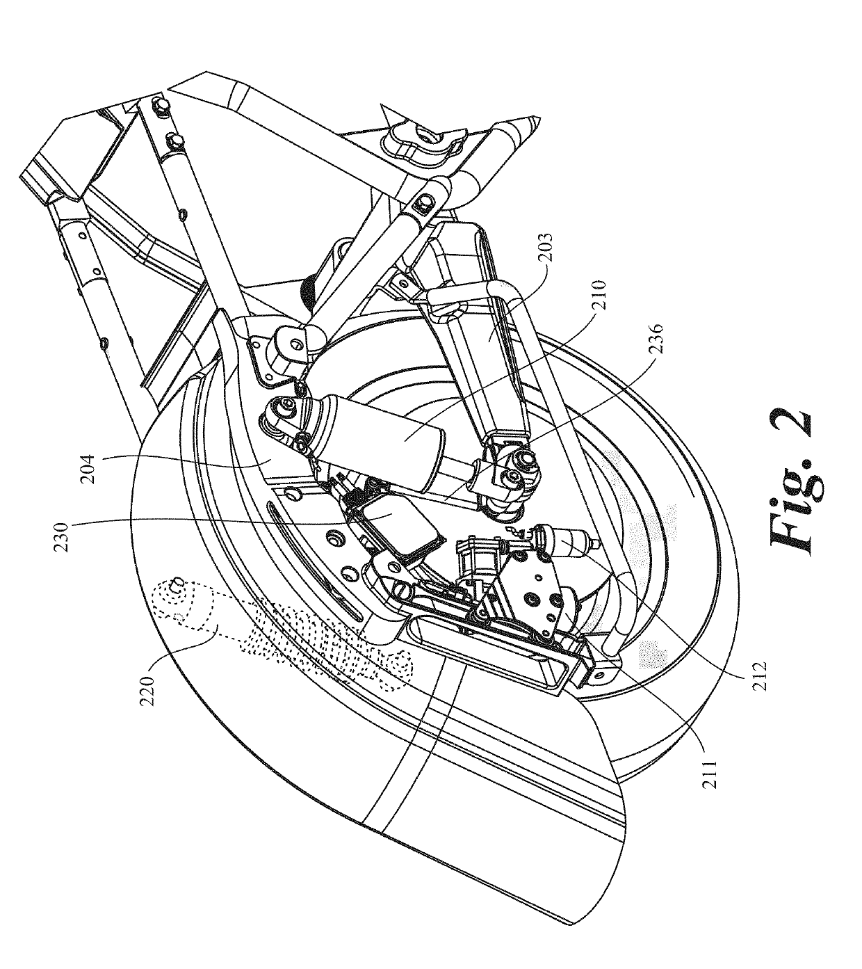 Motorcycle suspension system with integrated ride height sensor