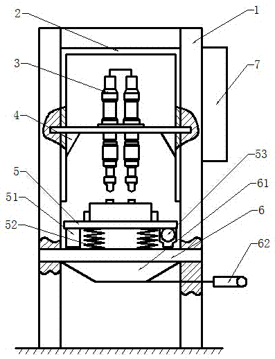 Molding sand clearing device for cylinder cover inner cavity