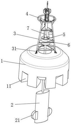 Offshore buoy with self-leveling function